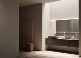 Mobile da Bagno sospeso in polimerico finitura effetto legno Vertigo Evolution 07 di Puntotre