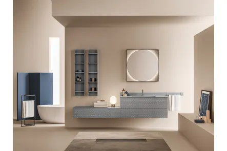 Mobile da Bagno in laccato opaco con serigrafia Vintage 05 Neutral Shades di Ardeco