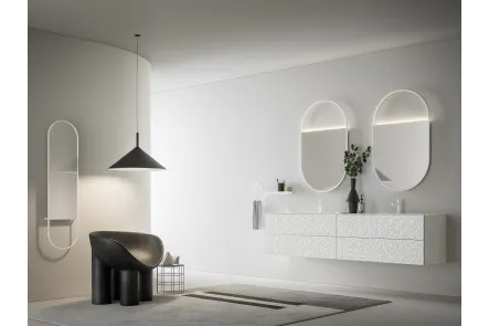 Mobile da Bagno in laccato bianco opaco con serigrafia Vintage 08 White Essential di Ardeco