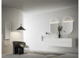 Mobile da Bagno in laccato bianco opaco con serigrafia Vintage 08 White Essential di Ardeco