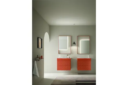 Mobile da Bagno in laccato opaco con serigrafia Vintage 09 Coral Vibes di Ardeco