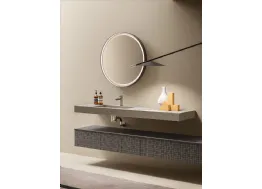 Mobile da Bagno in laccato piombo opaco con serigrafia Vintage 10 Warm Sensation di Ardeco