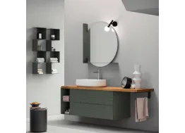 Mobile da Bagno in laccato Roccia opaco serigrafato e top in legno Vintage 12 Soul of the Forest di Ardeco