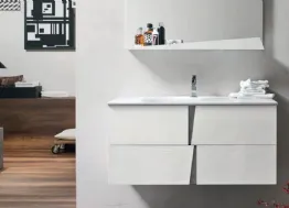 Mobile da Bagno Wector in melaminico Olmo Gesso e HPL Cemento 14 di Ardeco