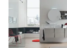 Mobile da Bagno sospeso in melaminico Malta Grigio Wector 16 di Ardeco