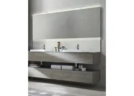 Mobile da Bagno sospeso in melaminico French Grey con top in HPL Wind 45 di Ardeco