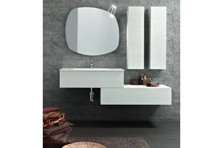 Mobile da Bagno sospeso in melaminico Olmo Gesso Wind 56 di Ardeco