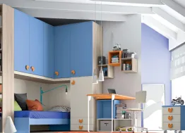 Cameretta in laccato e melaminico con angolo studio Ponte 29 di San Martino Mobili