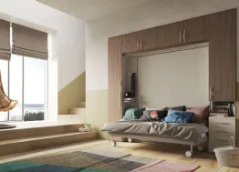 Cameretta finitura Noce e Natural Wood a ponte Salvaspazio 92 di San Martino Mobili