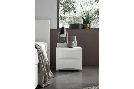 Comodino Smile in laccato Bianco di Maronese Acf