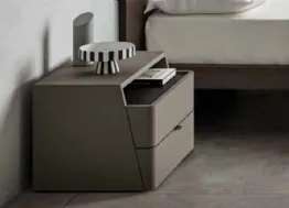 Comodino Quarzo in laccato opaco di SantaLucia