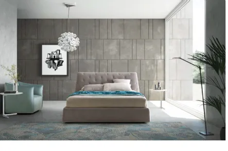 Letto matrimoniale con testiera trapuntata Atrium di Le Comfort