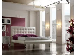 Letto in pelle con testiera trapuntata Aurora di Florentiabed