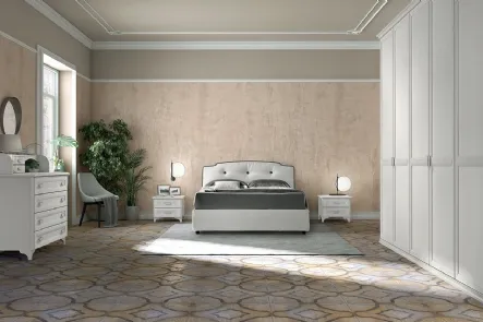 Letto in ecopelle con testiera Arcadia Barcellona di Colombini Casa