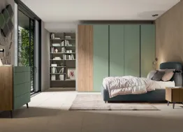 Letto con testiera in tessuto imbottito Golf Narciso di Colombini Casa