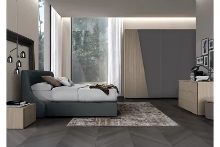Letto in tessuto imbottito con testiera Golf Snug di Colombini Casa