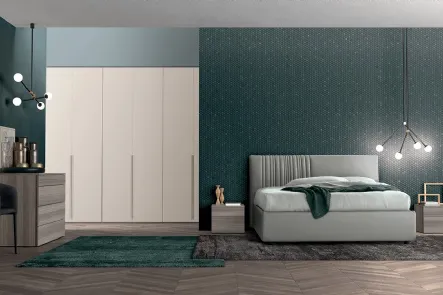 Letto in tessuto imbottito con testiera Vitalyty Evoque di Colombini Casa