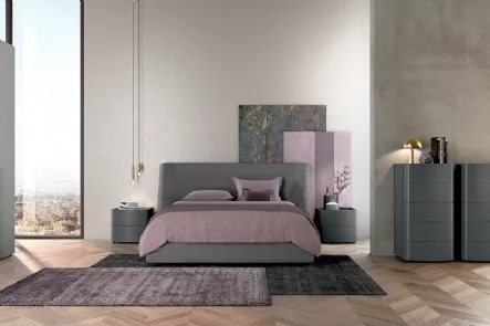 Letto matrimoniale in tessuto imbottito con box contenitore Vitalyty Lord di Colombini Casa