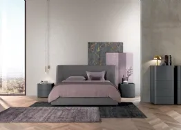 Letto matrimoniale in tessuto imbottito con box contenitore Vitalyty Lord di Colombini Casa