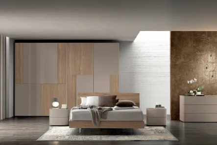 Letto matrimoniale in legno di Noce con testiera Vitalyty Miraggio di Colombini Casa