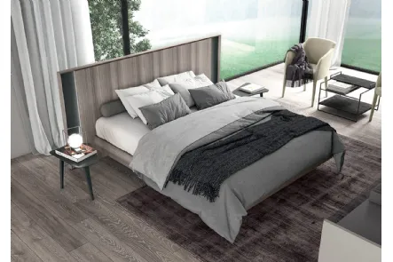 Letto matrimoniale in legno con testiera con luci a led Vitalyty Pure di Colombini Casa