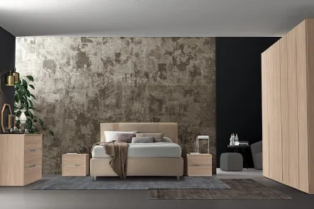 Letto in tessuto imbottitocon testiera Vitalyty Vanity di Colombini Casa