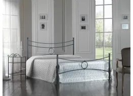 Letto Conca in ferro decorato a mano con testiera di Florentiabed