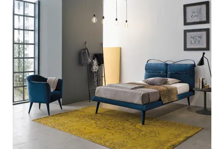 Letto Corfù alla Francese in tessuto con testiera di Target Point