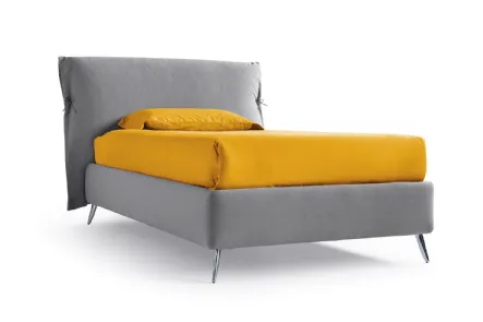 Letto imbottito Eden Advance in tessuto con testiera con fiocchi di Noctis