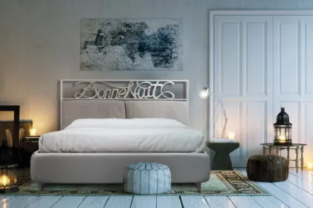 Letto Elise in ferro con scritta decorazione di Florentiabed
