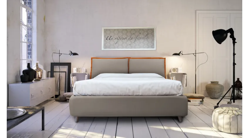 Letto in tessuto con testiera Collodi di Florentiabed