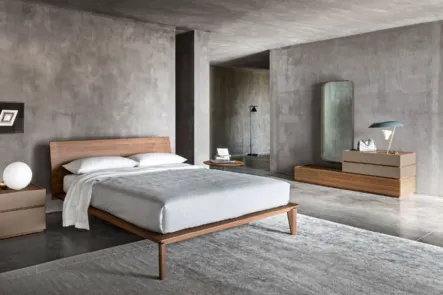 Letto in legno con testiera Folio di Sangiacomo