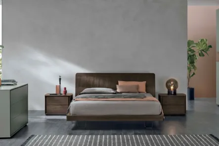 Letto in Rovere con decoro rigato Frame di Tomasella