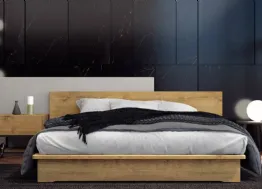 Letto Essential in legno di rovere con box contenitore di Fratelli Mirandola