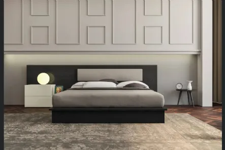 Letto con testiera alta in rovere Essential di Fratelli Mirandola