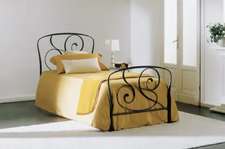 Letto singolo in ferro battuto con testiera Genziana di Bontempi