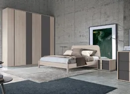 Letto Golf Virgo con struttura e testata in legno chiaro di Colombini Casa