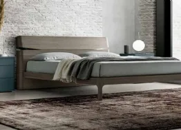 Letto matrimoniale finitura Matwood Grey con testiera Grecale di SantaLucia