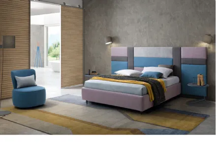 Letto matrimoniale in tessuto Ground con Boiserie di Le Comfort