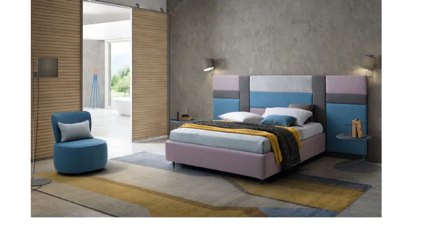 Letto matrimoniale in tessuto Ground con Boiserie di Le Comfort