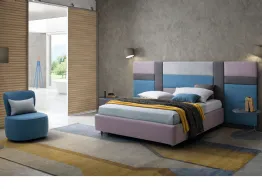 Letto matrimoniale in tessuto Ground con Boiserie di Le Comfort