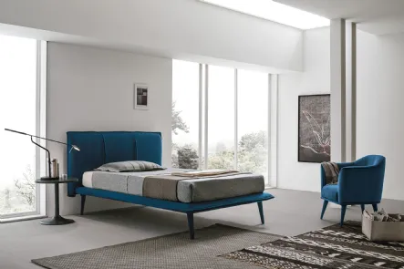 Letto in tessuto con testiera trapuntata Itaca alla Francese di Target Point
