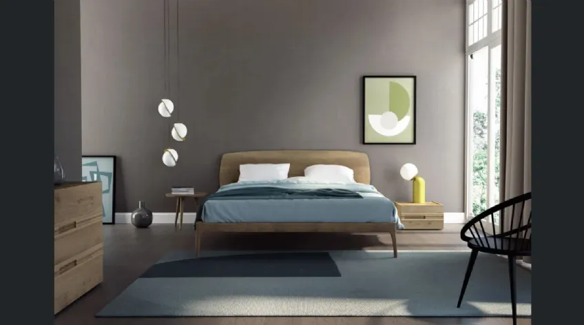 Letto in legno di rovere con testiera Le Fleur di Fratelli Mirandola