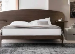 Letto moderno finitura Matwood Dark con testiera Nashi di SantaLucia