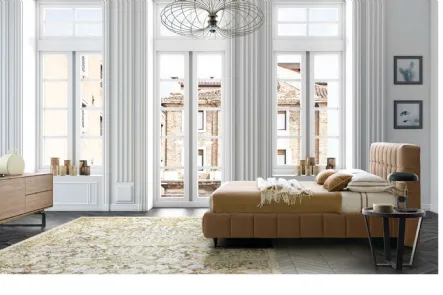 Letto matrimoniale imbottito con testiera trapuntata Orazio di Le Comfort