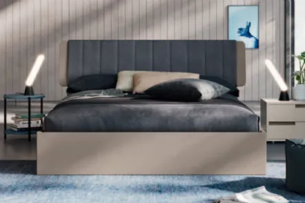 Letto moderno con testiera imbottita e trapuntata Dofia di Orme