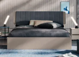 Letto moderno con testiera imbottita e trapuntata Dofia di Orme