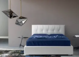 Letto con testiera in tessuto trapuntato Positive di Bside