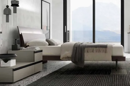 Letto con testiera dal design semplice Lotus di SantaLucia
