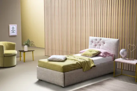 Letto moderno singolo imbottito Bloom di Bside